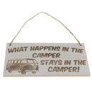 Hanging Plaque Gift Sign Outdoor Decoration-What Happens In The Camper