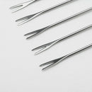 6PCS/Set Stainless Steel Chocolate Fork Hot Pot Forks Cheese Fruit Dessert