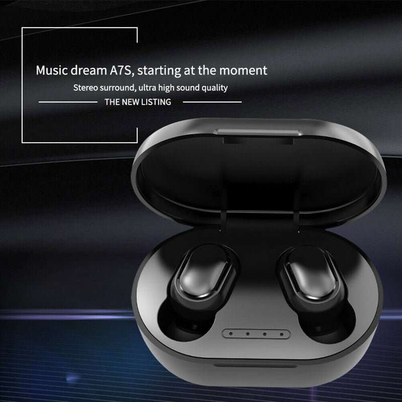 A7S TWS Wireless Bluetooth 5.0 Headset In-Ear Earbuds Mini Sport Earphone w/ Mic