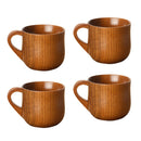 4pc Natural Jujube Wood Cup Tea Juice Mug Creative Tableware Drinkware