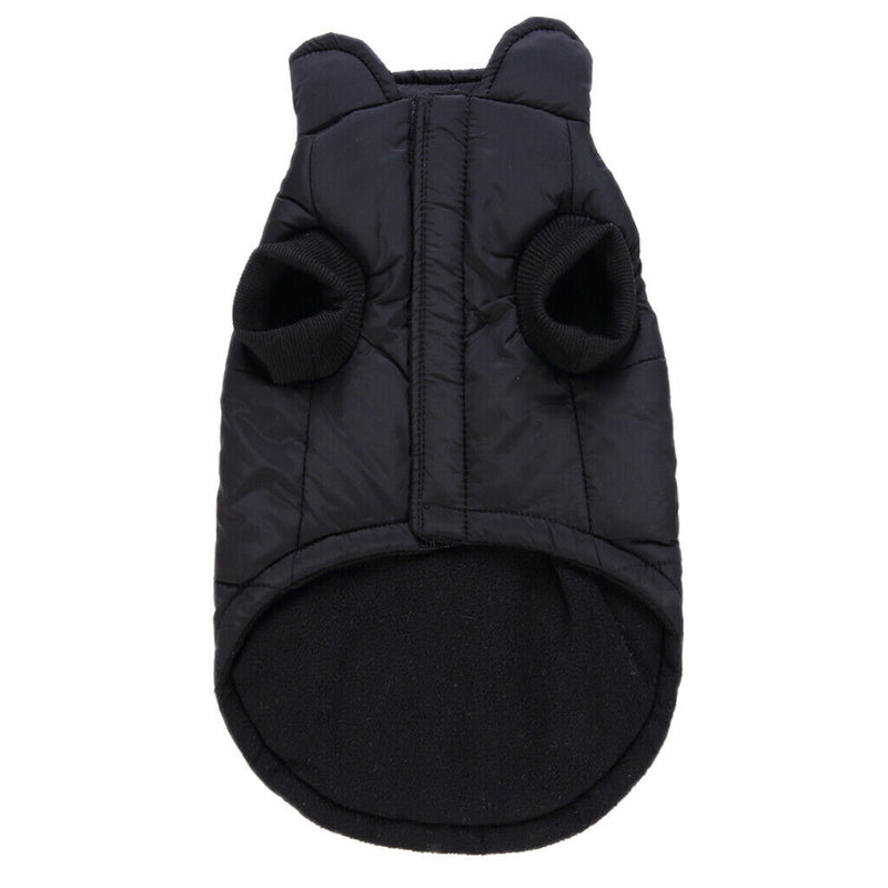 Pet Dog Cat Vest Jacket Winter Warm Windproof Costume Coat Black