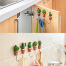 5Pcs Cactus Plant Pot Wall Housekeeper Hooks For Hanging Door Hanger S Vint F5A3