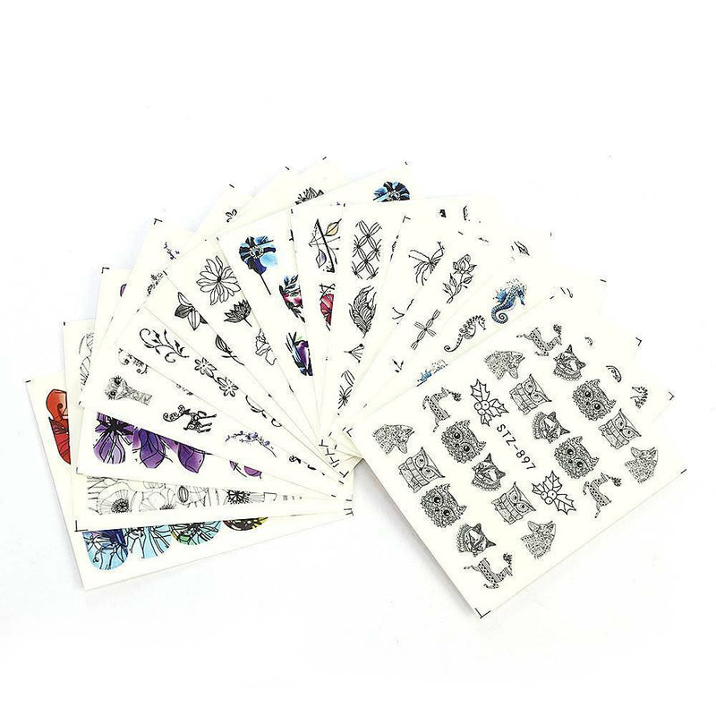 14pcs Butterfly Nail Stickers Water Transfer Decals Nail Art Decor Tips Art