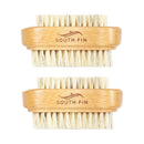 2 Packs Double Sided Beechwood Finger Nail Brush Scrub Toenail Cleaning