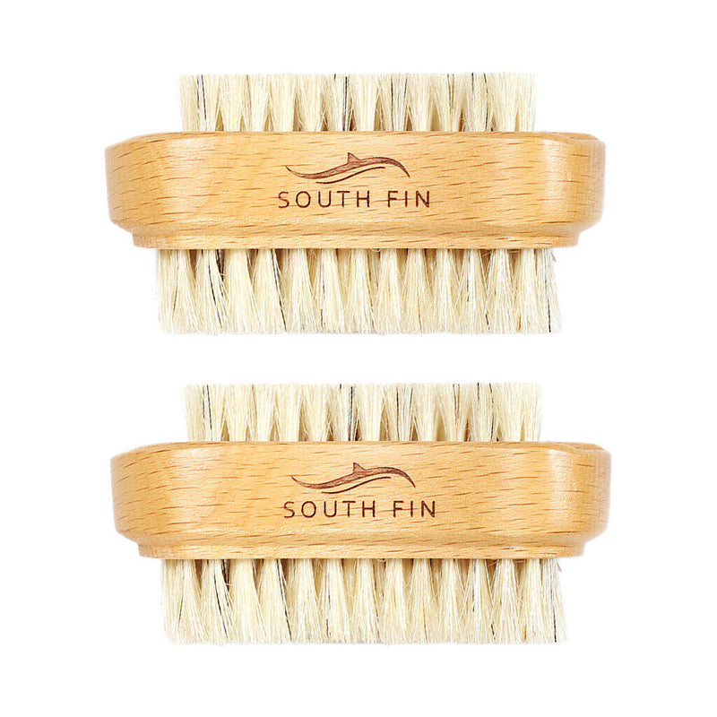 2 Packs Double Sided Beechwood Finger Nail Brush Scrub Toenail Cleaning