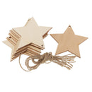 10pcs MDF Wood Star Shapes Tags Wooden Embellishments Crafts DIY Wind Chimes