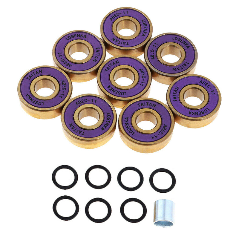 High Quality 8Pcs Titanium ABEC 11 Bearings With Spaces For Skateboards