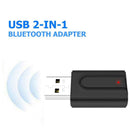USB 2 in 1 Bluetooth Audio Transmitter Receiver AUX Wireless Adapter For TV/PC