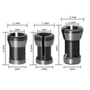 3pcs Carbon Steel Collet Chucks for Engraving Trimming Machine Converter