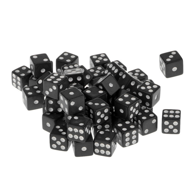 100Pc Acrylic 12mm Six Sided D6 Dice Die for Dungeons & Dragons Role Playing