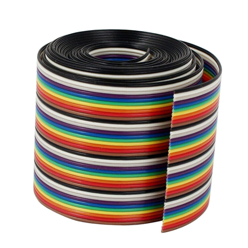 1M 40pin Wire Flat Color Rainbow Ribbon Cable Wire Durable Copper 1.17MM
