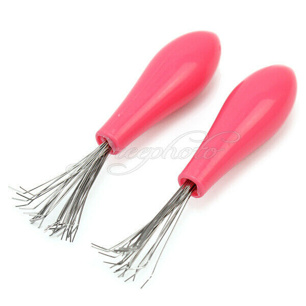 2x Metal Hair Brush Cleaning Cleaner Remover Plastic Handle Removal Acc QAL
