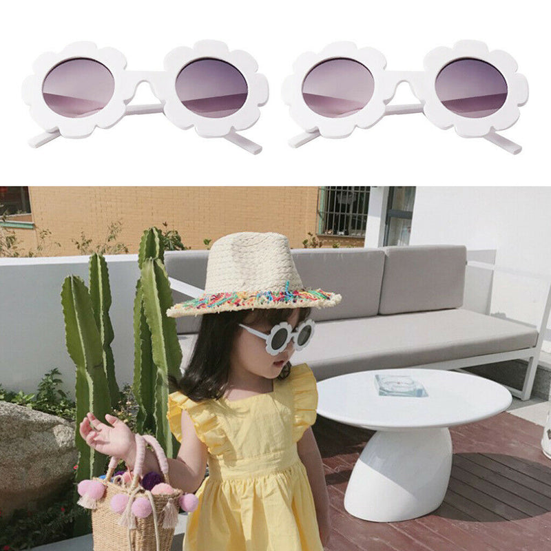 2x Stylish Cute Baby Kids Boys Girls Flower Sunglasses Toddler Soft Frame