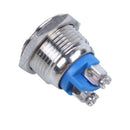 DC 36V 2A Off-(On) NO 16mm Metal Flat Momentary Push Button Switch