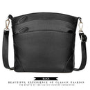 Solid Color Shoulder Messenger Handbags Women Leather Crossbody Bag (Black)