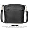 Solid Color Shoulder Messenger Handbags Women Leather Crossbody Bag (Black)