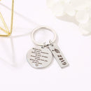 Letter Print Circle Square Pendant Keychain Women Graduation Key Ring Gift