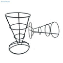 2-Piece French Fry Stand Cone Basket Holder For Fries Fish And Chips And Ap