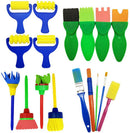 17pcs Kids Sponge Painting Brushes Kit For Early Education DIY Arts Paint Crafts
