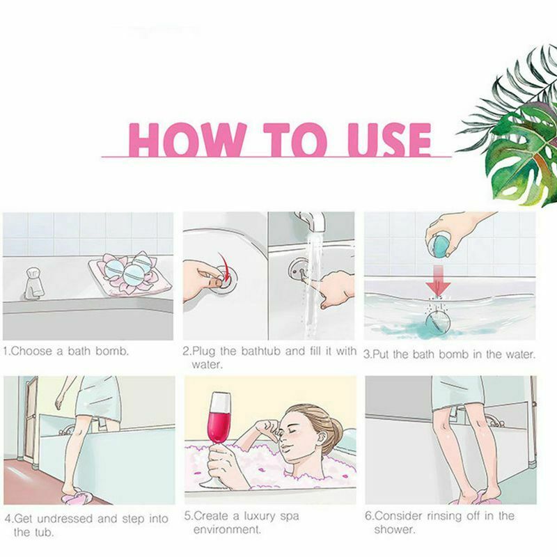 6pcs Deep Bath Salt Body Oil Moisturizing Bath Ball Natural Bubble Bath Sal T2B1