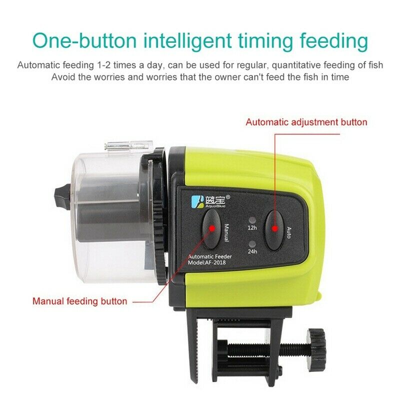 Automatic Aquarium Fish Feeder Lcd Fish Tank Digital Timing Food Feeding De H1Y1