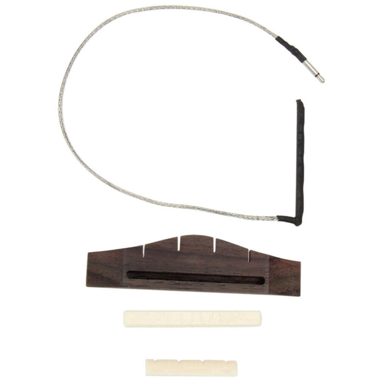 1 Set Ukulele 4 String Guitar Parts Rosewood Bridge Piezo Saddle Nut Slotted