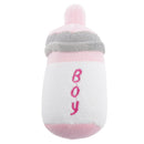 Pet Dog Puppy Cat Play Plush Baby Bottle Nipple Squeaky Sound Chew Toys Pink