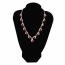 Women's Jewelry Set Bridal Wedding Red Teardrop Pearls Crystal Rhinestone N