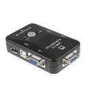 2-Port USB VGA KVM Switch Box for Mouse Keyboard Monitor Sharing Computer PC