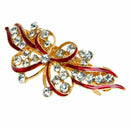Red Butterfly Plastic Rhinestone French Hair Clip Barrette for Woman