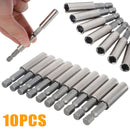 10Pcs 60mm Magnetic Screwdriver Extension Bit Tips Kit Holder 1/4" Hex Shank #