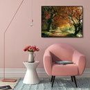 Painting By Numbers Kit DIY River Tree Hand Painted Canvas Oil Art Picture