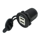 Waterproof LED Dual USB Charger Adapter Socket 12-24V Motorcycle Car (Color