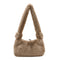 Women Fluffy Shoulder Bag Solid Plush Handbags Female Winter Totes (Brown)