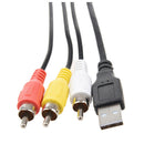 USB Male A to 3x RCA AV A/V TV Adapter Lead Cable 5Feet