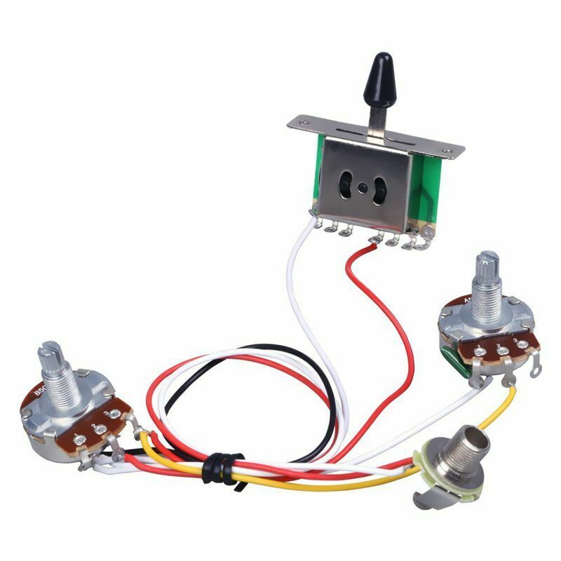 Guitar Pre-wired Harness, 3 Way Blade Toggle Switch 1V1T 500K for Electric