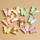 10Pcs/Set Mixed Color Acrylic Butterfly Pendant Charms for DIY Handmade Jewelry