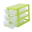 Mini translucent Drawer type plastic Storage Boxï¼ˆgreen 3 Layersï¼‰