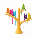 6 pcs +1 Stand Birds Tree Shape Fruits Fork ABS Vegetable Fork Fruit Snack  F7V6