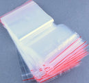 100 Small Clear Bags Plastic Poly Baggy Grip Self Seal Resealable Zip Lock