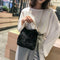 Fashion Soft Plush Handbag Women Shoulder Messenger Bag Travel Tote (Black)