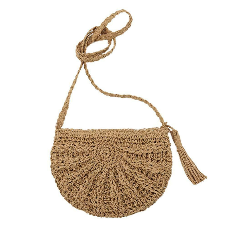Tassels Beach Messenger Handbag Women Girl Crochet Straw Crossbody Shoulder Bag