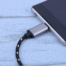 6.9inch Braided Alloy Micro USB Male to USB Female OTG Adapter Cable