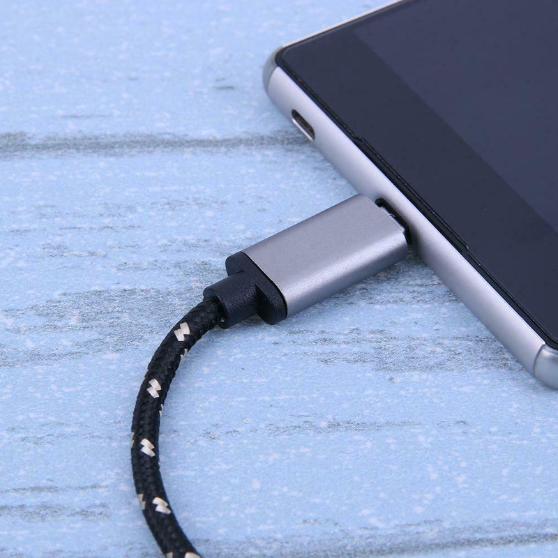 6.9inch Braided Alloy Micro USB Male to USB Female OTG Adapter Cable