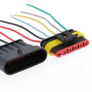 Car 6pin HID Wire Plug Waterproof w/ 14AWG Cable Wire Harness Clips Cord