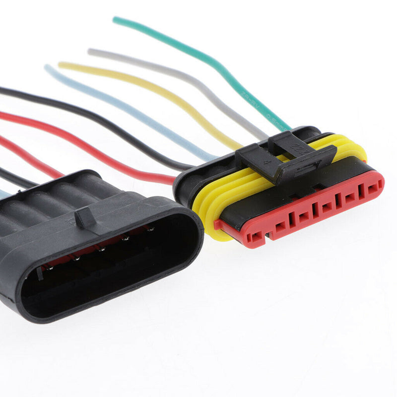 Car 6pin HID Wire Plug Waterproof w/ 14AWG Cable Wire Harness Clips Cord