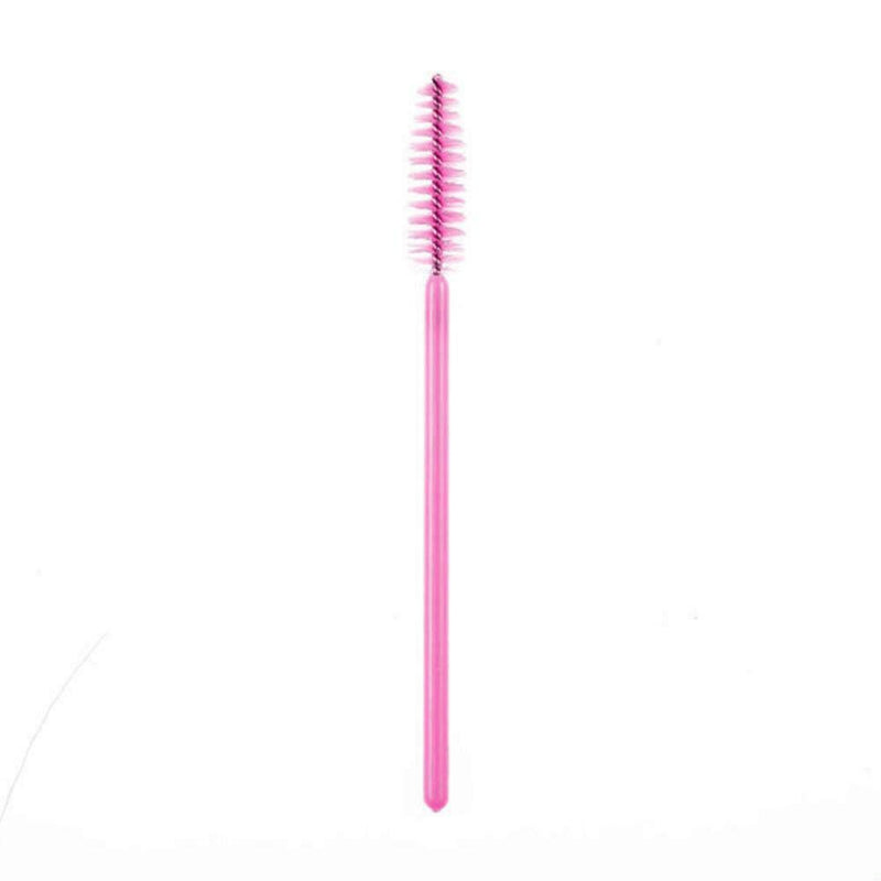 100Pcs Disposable Eyelash Brush Mascara Wands Applicator Spoolers (Pink)