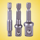 3Pcs Socket Adapter Set Hex Shank to 1/4 3/8 1/2 Inch Impact Driver Drill Bits