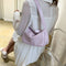 Women Handbags Solid Color PU Leather Female Shoulder Underarm Bag (Purple)