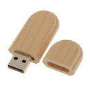 16G USB2.0 Memory Stick Thumb Pen Drive U-disk w/ Mini Maple Wood Oval Gaine